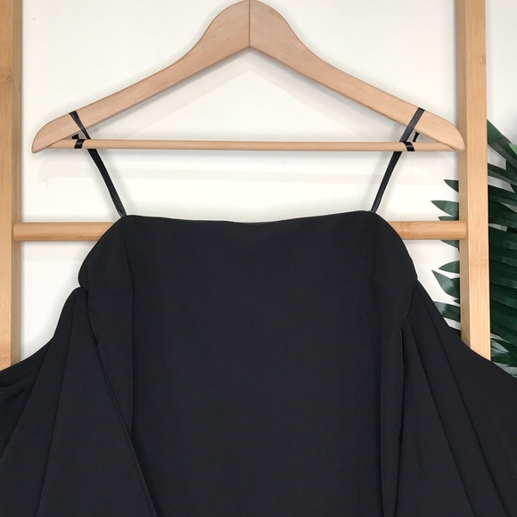 SOLD Seed Heritage Black Off Shoulder Frill Dress 10 - Picture 4 of 13